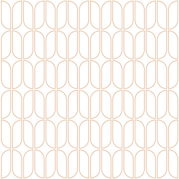 White airy geometric pattern with repeating rounded arch fine lines. Minimal abstract design elements in warm terracotta tone. Interior decor, textiles, branding backgrounds, and packaging. 