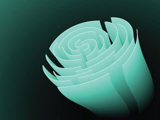 Abstract vector background design with circular lines, green tosca gradation