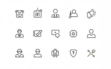 Customer Management icon set. Outline Icon Collection. Vector illustration. Editable stroke. High quality
