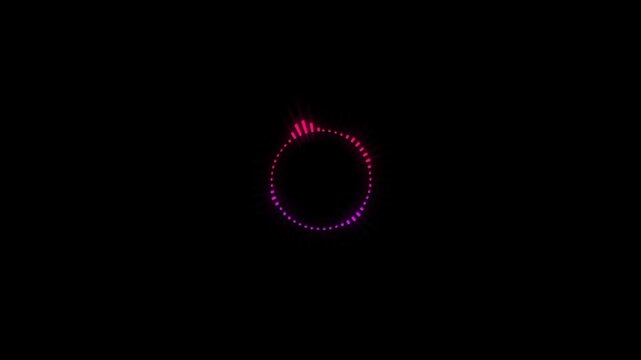Circular audio decibel level indicator 3d animation