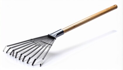 Steel Farming Rake Isolated on White