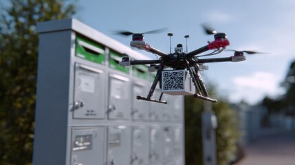 Autonomous drone scanning qr codes for innovative delivery solutions in modern logistics
