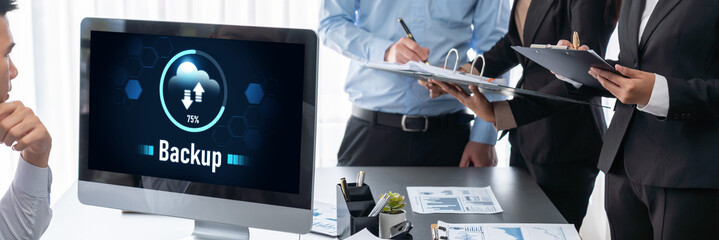 Business intelligence and data analysis concept. Analyst team working on financial data analysis...