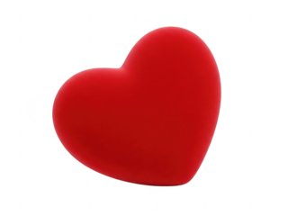 Red heart shape isolated on transparent background for valentines day and romantic occasions