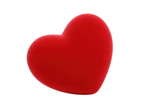 Red heart shape isolated on transparent background for valentines day and romantic occasions - Powered by Adobe