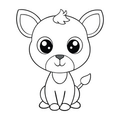 Adorable baby animal cartoon coloring page featuring big eyes, soft curves, and playful charm. A sweet, simple outline perfect for kids to color and bring to life.