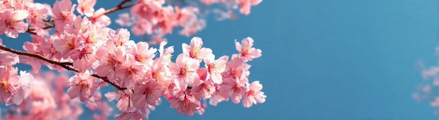 Cherry blossom blue sky spring pink flower branch bloom nature delicate