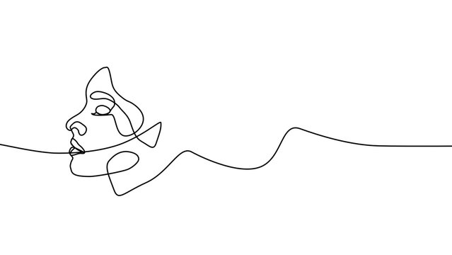 One line drawing Face - Minimalist line art