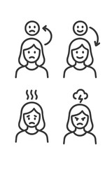 Human emotional states and psychological concepts of stress, anger, happiness, and sadness