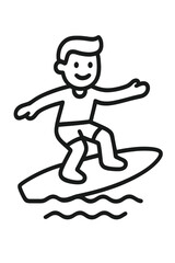 Smiling person riding a surfboard on ocean waves during summer vacation