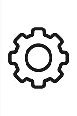 Mechanical cogwheel outline symbol for settings, configuration, and engineering