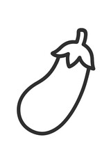 Simple black outline of a fresh eggplant vegetable for healthy eating and cooking concepts