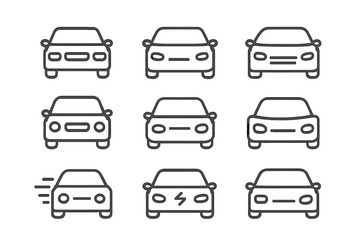 Various automobile front view concepts for transportation and electric mobility