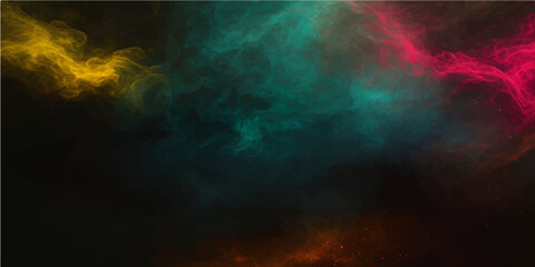 Abstract colorful background with smoke and light texture in dark blue and red space