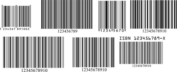set of barcode, barcodes png illustration full set
