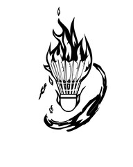 Shuttlekock fire logo for badminton club
