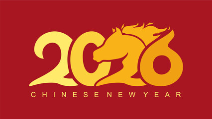 chinese new year poster template year of the horse vector illustration