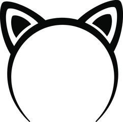 Cat ear headband silhouette vector icon