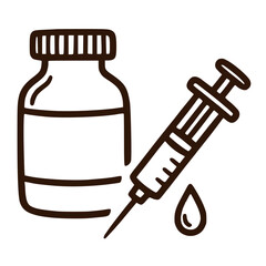 Medical syringe medicine injection treatment icon