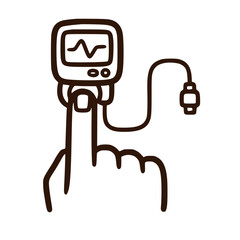 Medical heart pulse monitor device icon