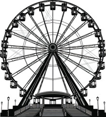 Ferris Wheel Detailed Silhouette