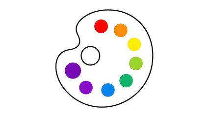 Painter&rsquo;s Palette Clipart &ndash; Color Wheel Swatches in Artistic Layout PNG