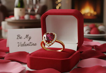 Romantic gold ring crafted specially to surprise your beloved partner on Valentine’s