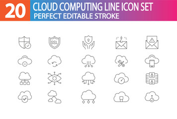 CLOUD COMPUTING LINE ICON BUNDLE 
