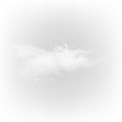 White Powder Snow Cloud Explosion Abstract Dark Background PNG
