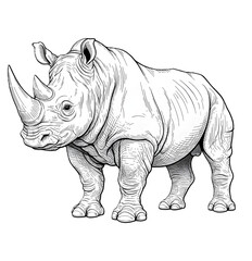 Fototapeta premium Black and white animal vector illustration