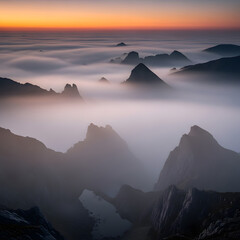 Dusk Mist Geometric Fade