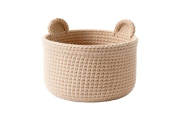 Cute crochet storage basket with bear ear design