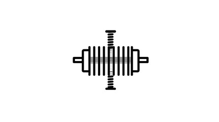 Black and white line drawing of a stylized technical or mechanical component, centered on white