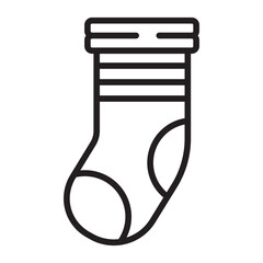 Christmas stocking line icon. Holiday gift sock. Editable stroke.