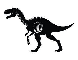 Dinosaur silhouette standing skeleton