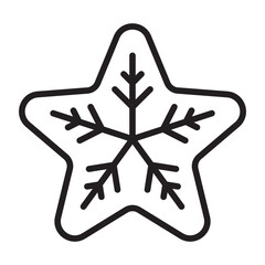 Star cookie line icon. Holiday sweet treat. Christmas baked dessert.