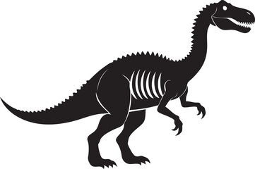   skeleton of Dinosaur standing  silhouette