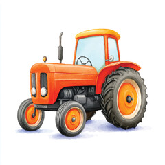 Obraz premium Playful Watercolor Farm Tractor Illustration