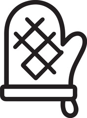 An abstract illustration of an oven mitt with a textured pattern, essential equipment for any home chef or baker, symbolizing kitchen safety and culinary endeavors.