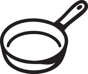 An empty frying pan, a simple yet versatile kitchen essential. Its sleek, black silhouette hints at endless culinary possibilities, representing the foundation of countless delicious meals.