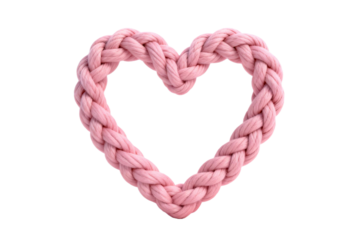 Pink braided heart shape decoration with romantic theme