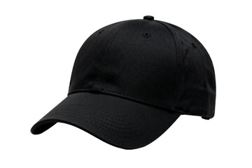 Black baseball cap with adjustable strap for casual wear