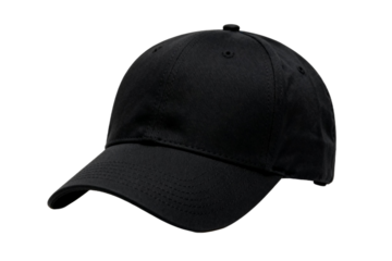 Black baseball cap with adjustable strap for casual wear
