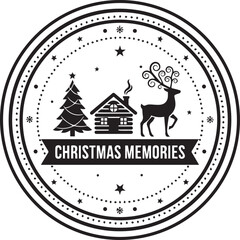 christmas stamp vector