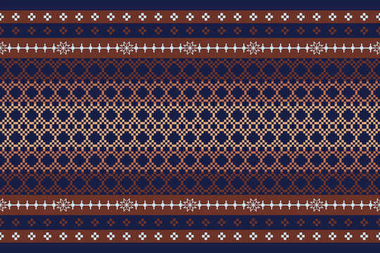 Geometric Pattern Traditional Tribal Style, Pixel Embroidery, Geometric Pattern. Beautiful Background Pattern,Fabric Pattern For Clothes ,Dress, Carpet, Curtain, Sarong, Sari, Scarves, Batik.