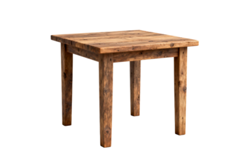 Rustic wooden square table for indoor use