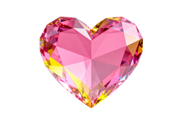 Fototapeta premium A sparkling pink heart-shaped gemstone with vibrant colors