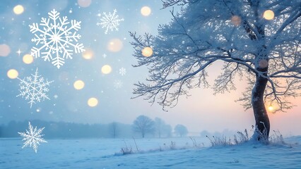 winter landscape with trees and snow
