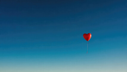 Fototapeta premium Heart Balloon in Blue Sky