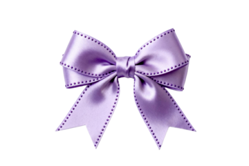 Purple satin bow tie with dotted edges for decoration